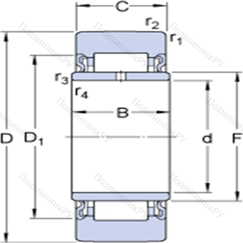 Опорные ролики на основе роликоподшипников без фланцевых колец, с внутренним кольцом NA 2201.2RS от производителя  SKF