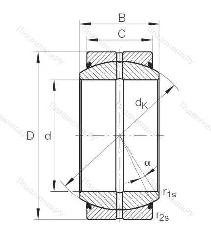 Шарнирный подшипник GE 30 DO 2RS от производителя  INA