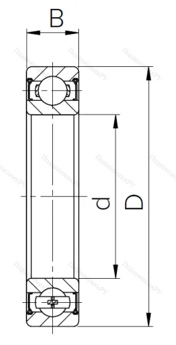 Шариковый однорядный подшипник 1000803 ZZ (61803 ZZ) в Ростове-на-Дону