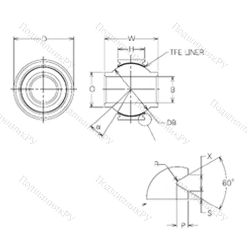 Подшипник скольжения сферический MBYT 5V
