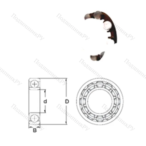 Подшипник шариковый радиальный P 6907-SB от производителя  ZEN