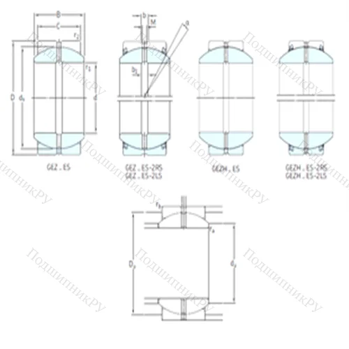 Подшипник скольжения сферический GEZ 012ES-2RS от производителя  SKF