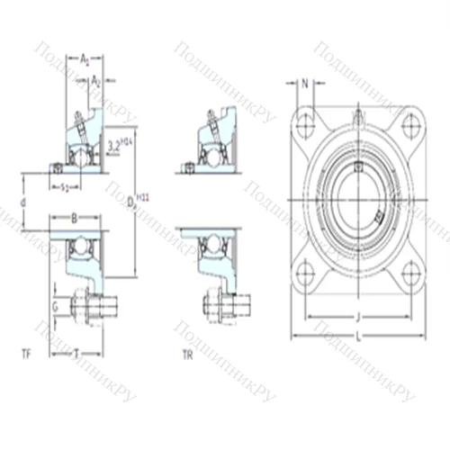 Подшипниковый узел шариковый радиальный FYJ 25 TF от производителя  SKF