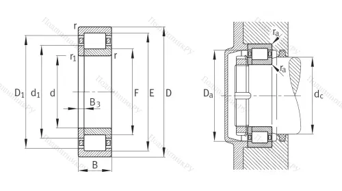 Роликовый цилиндрический подшипник NUP 303 E XL TVP 2 от производителя  FAG