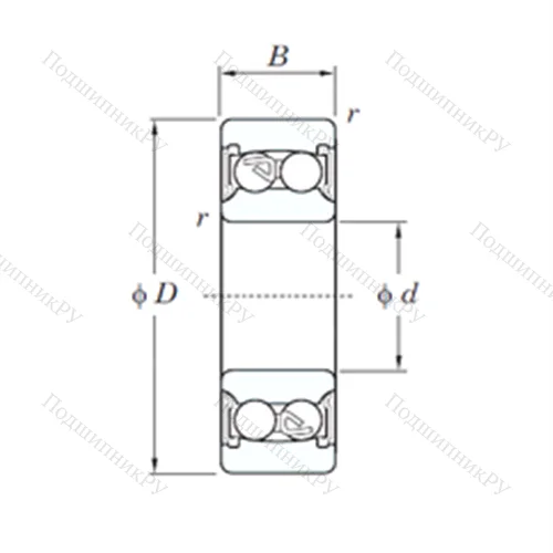 Подшипник шариковый радиальный самоцентрирующийся 2214-2RS