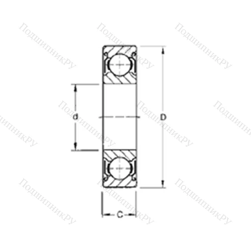 Подшипник шариковый радиальный W 6207-ZZ от производителя  CYSD