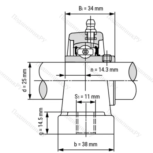 Подшипниковый узел SS-UCPPL 205 - Вал: 25 мм от производителя  LPZ Подшипниковый узел SS-UCPPL 205 - Вал: 25 мм от производителя  LPZ