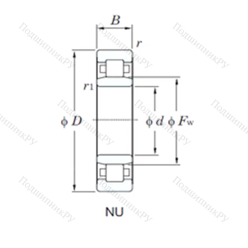 Подшипник роликовый радиальный NU 213R