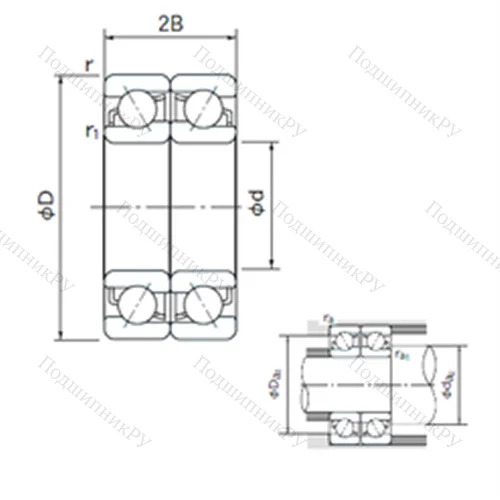 Подшипник шариковый радиально-упорный спаренный 7240BDF