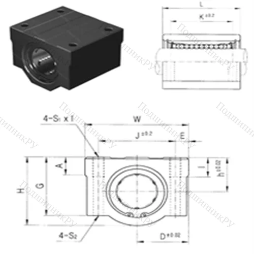 Подшипник шариковый линейный SCE 8-B от производителя  Samick