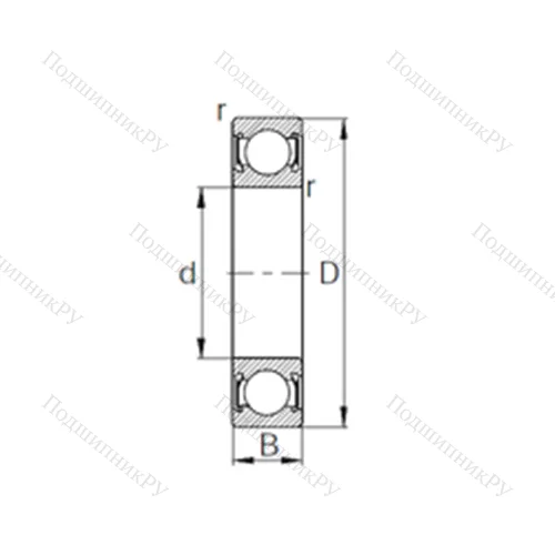 Подшипник шариковый радиальный W 6306-2RS от производителя  CYSD