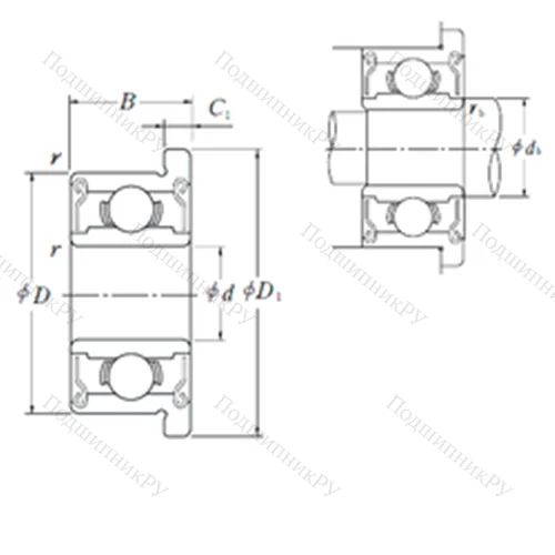 Подшипник шариковый радиальный F 608ZZ от производителя  NSK