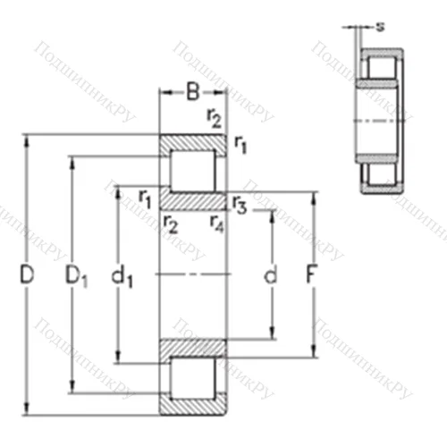 Подшипник роликовый радиальный NJ 230-E-M 6