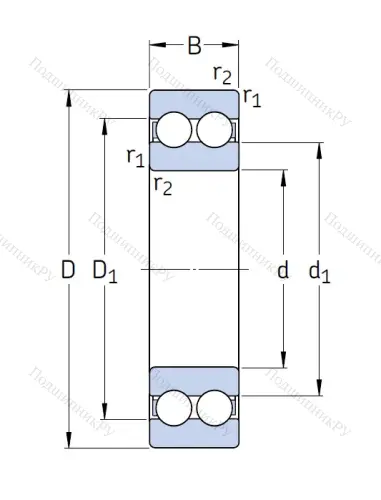 Двухрядный шариковый подшипник 4208 ATN 9 от производителя  SKF