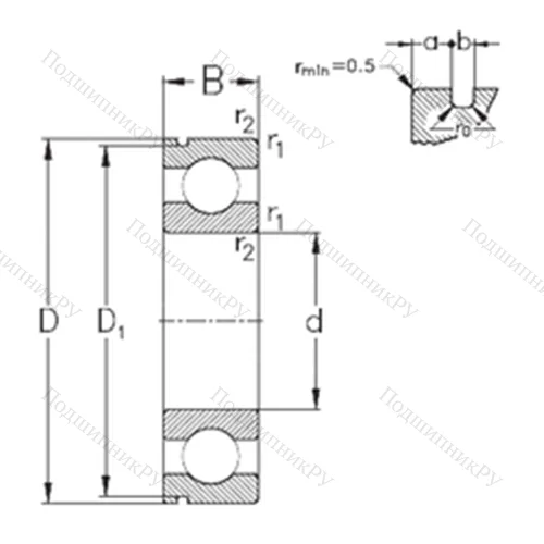 Подшипник шариковый радиальный 6410-N от производителя  NKE