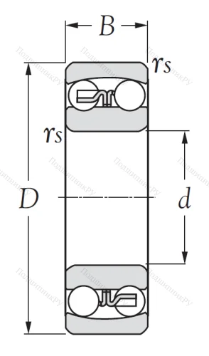 Двухрядный шариковый подшипник 1204 от производителя  KSM