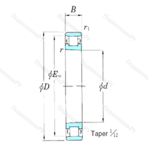 Подшипник роликовый радиальный 3NCN 1021K