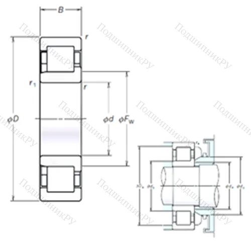 Подшипник роликовый радиальный NJ 2328EM