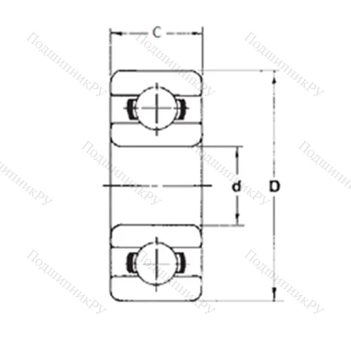 Подшипник шариковый радиальный 77R 2 от производителя  FBJ Подшипник шариковый радиальный 77R 2 от производителя  FBJ