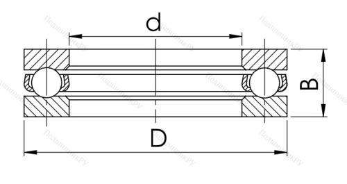 Упорный шариковый подшипник 8110 (51110) в Ростове-на-Дону