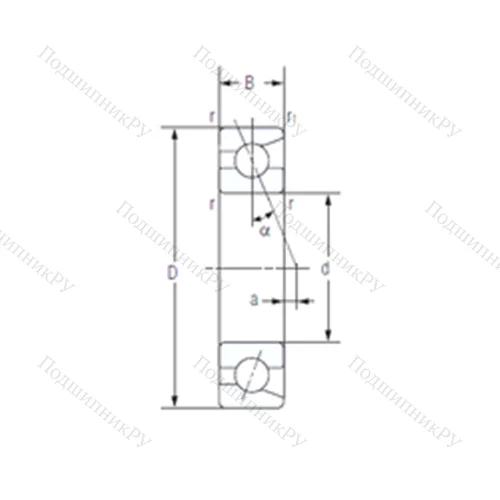 Подшипник шариковый радиально-упорный 7211AC от производителя  NACHI