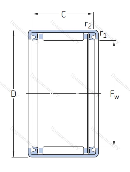Игольчатый подшипник HK 1216 2RS от производителя  SKF