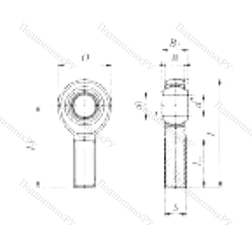 Подшипник скольжения сферический POSB 8 от производителя  IKO