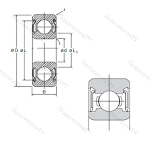 Подшипник шариковый радиальный 627DD