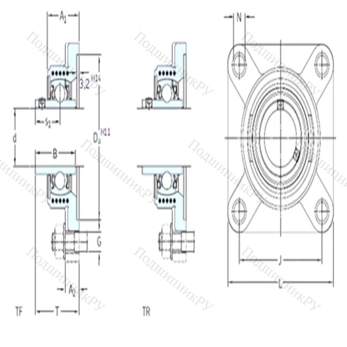 Подшипниковый узел шариковый радиальный FYK 30 TF от производителя  SKF