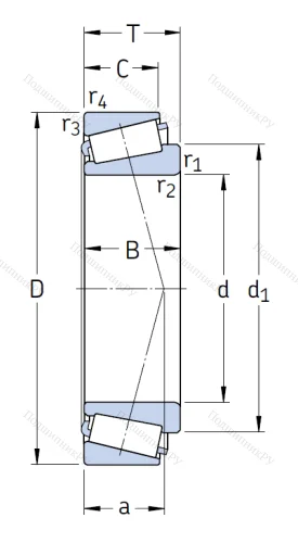 Конический роликовый подшипник 33216/Q от производителя  SKF