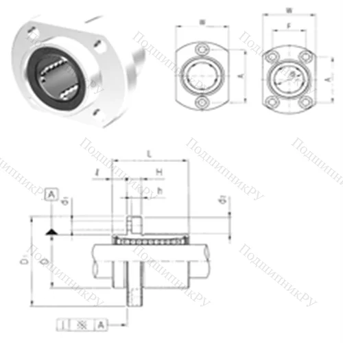 Подшипник шариковый линейный LMHP 10 от производителя  Samick