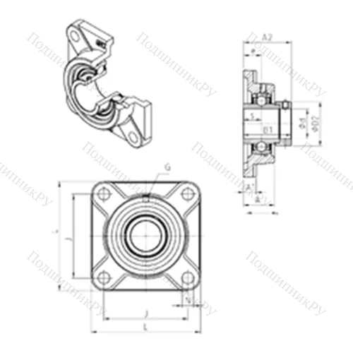 Подшипниковый узел шариковый радиальный EXF 205 от производителя  SNR