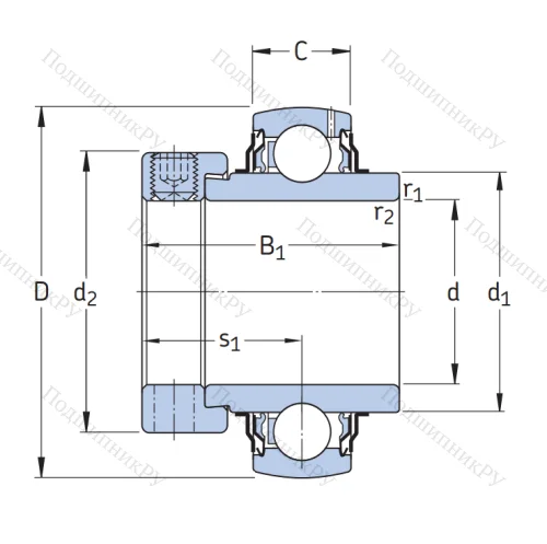 Корпусный подшипник YEL 208-2F в Ростове-на-Дону