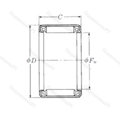 Подшипник игольчатый радиальный B-1412