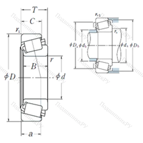 Подшипник роликовый радиально-упорный 2559/2523 от производителя  NSK Подшипник роликовый радиально-упорный 2559/2523 от производителя  NSK