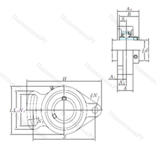 Подшипниковый узел шариковый радиальный UCFA 207-21 от производителя  KOYO