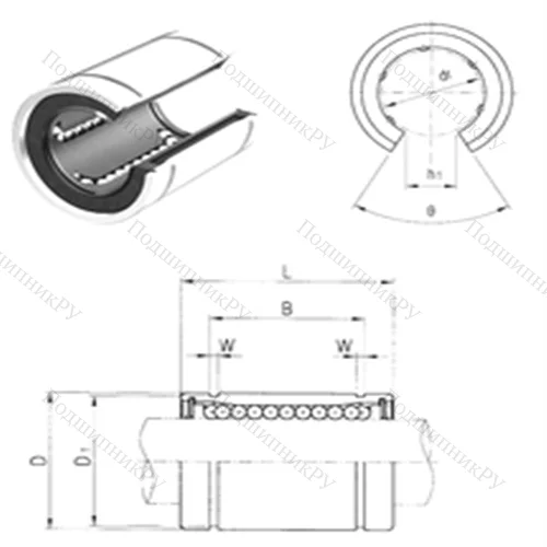 Подшипник шариковый линейный LME 50UUOP