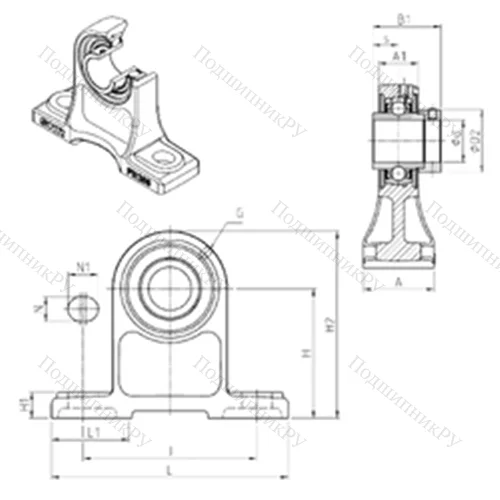 Подшипниковый узел шариковый радиальный EXPH 203 от производителя  SNR