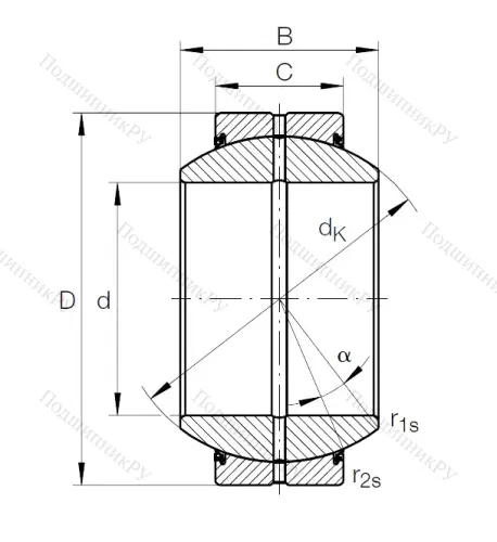 Шарнирный подшипник GE 45 FO 2RS от производителя  ELGES