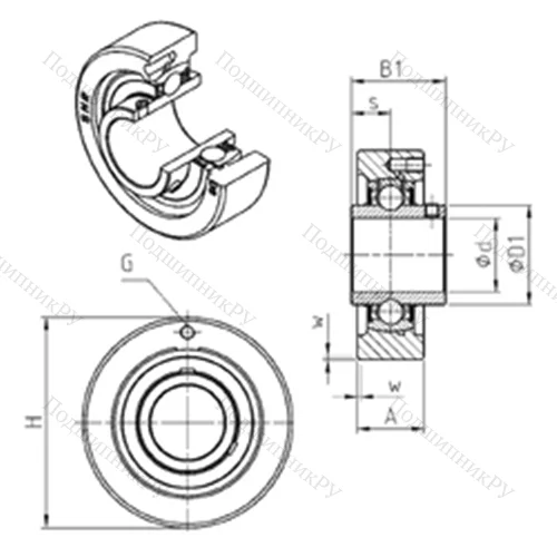 Подшипниковый узел шариковый радиальный UCC 328 от производителя  SNR