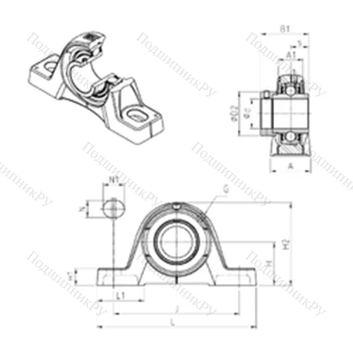 Подшипниковый узел шариковый радиальный EXPE 216