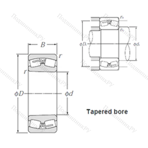 Подшипник роликовый радиальный самоцентрирующийся 23948K от производителя  NTN