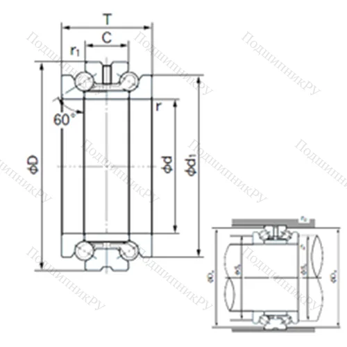 Подшипник шариковый упорно-радиальный 70TAD 20 от производителя  NACHI