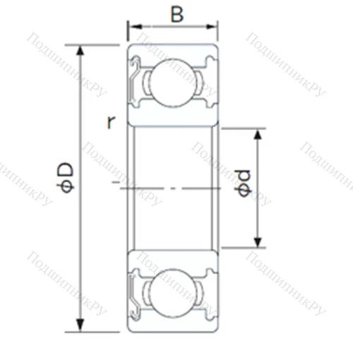 Подшипник шариковый радиальный 6205ZE
