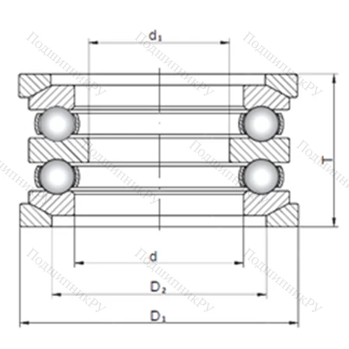 Подшипник шариковый упорный 54417U+U 417