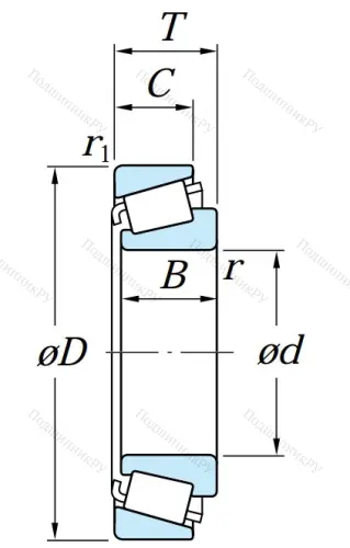 Конический роликовый подшипник 32222 JR LZ61HQ88KZ от производителя  KOYO