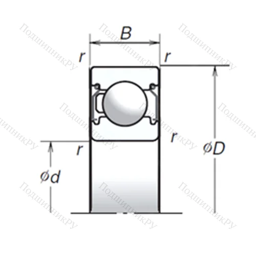 Подшипник шариковый радиальный 6010T 1XZZ