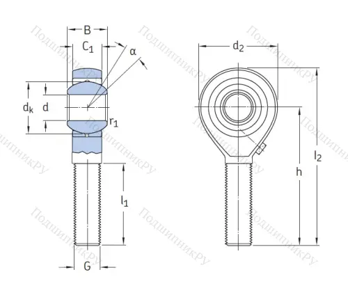 Наконечник штока с внешней резьбой SAKAC 12 M в Ростове-на-Дону