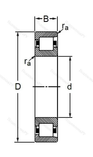 Цилиндрический роликовый подшипник 102308 (N 308 V) в Ростове-на-Дону