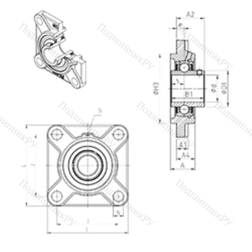 Подшипниковый узел шариковый радиальный UCFS 324 от производителя  SNR